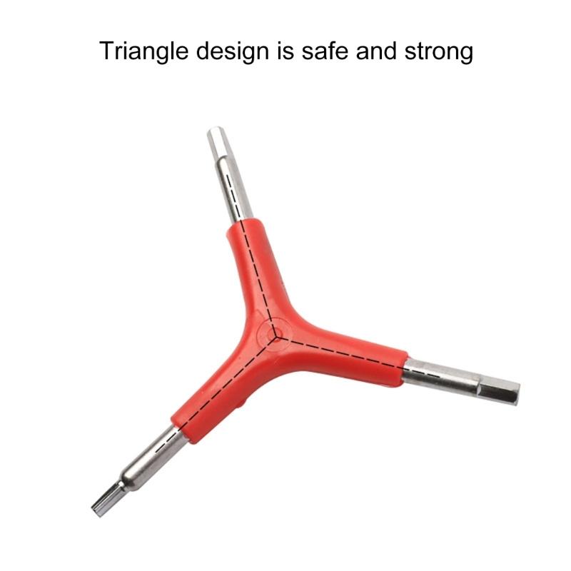 Y Shape Bike Hex Wrench 3 Way Triangular Hex Key 4/5/6mm Inner Hexagonal Outer Torque Spanner Wrench for Bike Repairs