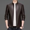 Men's Stand Collar Faux Leather Jacket