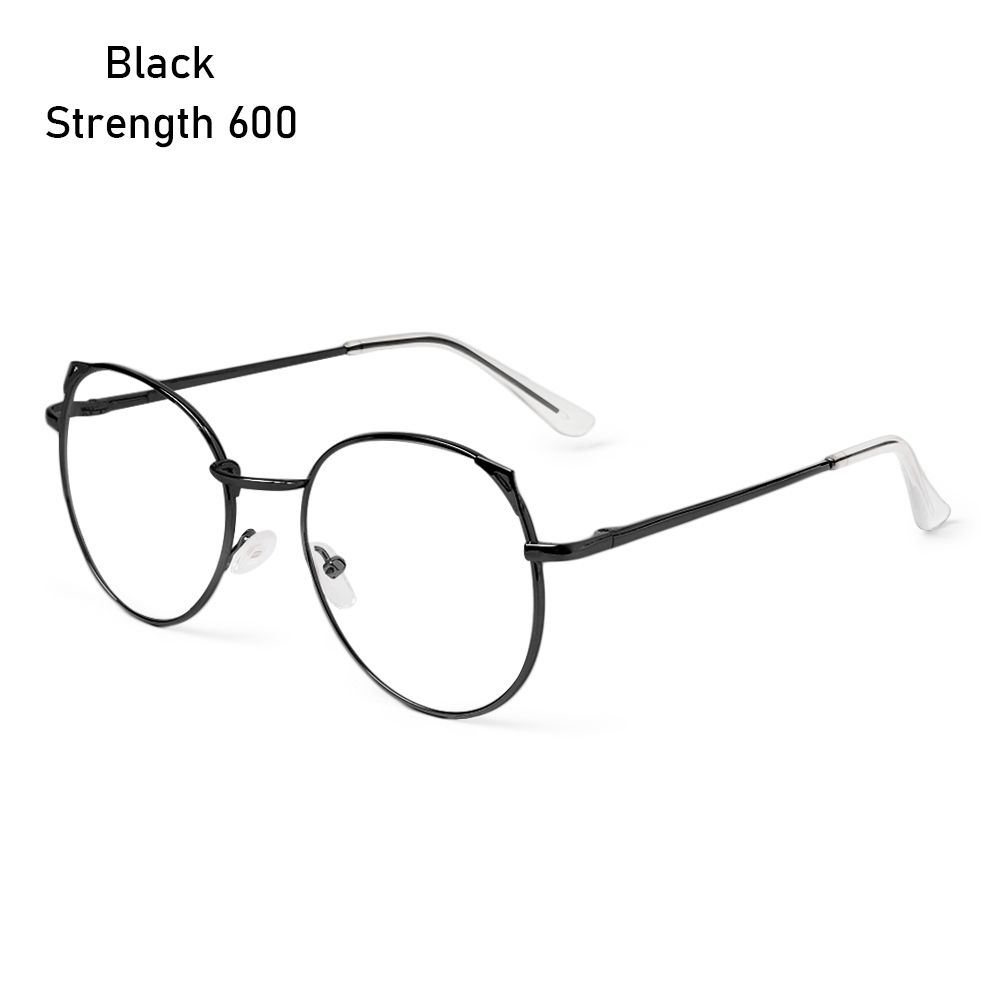 Fashion Vision Care Cat Ears Metal Computer Goggles Myopia Glasses Ultra Light Frame Eyeglasses