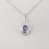 Iolite Gemstone 925 Sterling Silver Women Jewelry Partywear Necklace Pendant 1.4" Birthday Gift For Wife/Her CZP-16-14