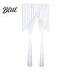French Retro Style Door Drape Sheer Lace Curtain Embroidered Floral Doorway Curtain with Beads Embroidery Room Divider Rod Pocket for Bedroom Living