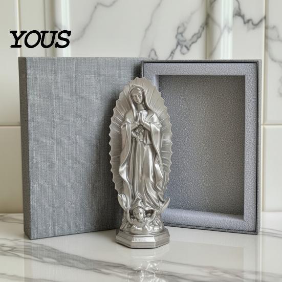 Decorative Holy Figures for Desk Our Lady of Guadalupe Mexico Sculpture Statue, Resin Virgin Mary Figurine, Baptism Souvenirs Religious