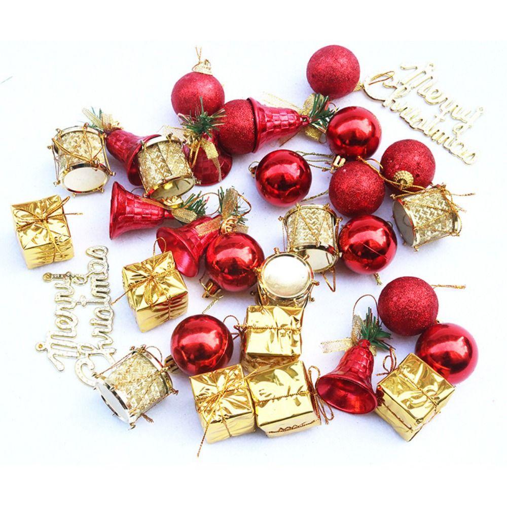 26/32PCS Multicolor Hanging Pendants Mixed Pattern Xmas Tree Decoration  Festival Ornament