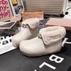 Women's fashion lightweight soft sole winter warm fur one snow boots padded wool lining non-slip casual sports cotton boots Le Fu shoes