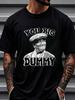 Funny Graphic Tee Vintage Portrait Print "You Big Dummy" Casual T-Shirt