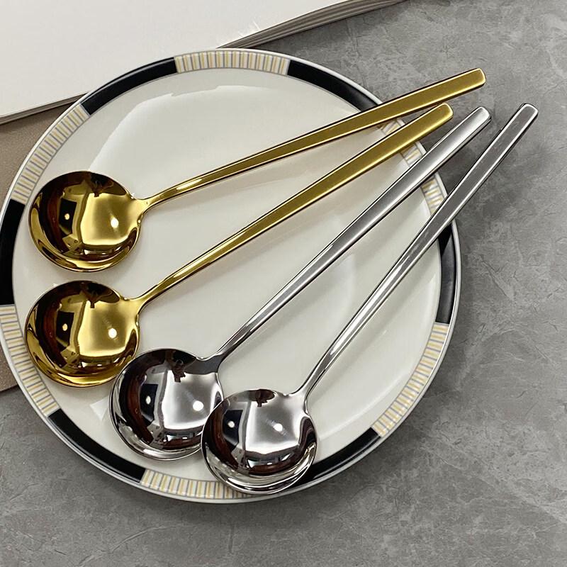 Elegant 304 Stainless Steel Round Spoon