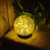 Solar crack glass ball garden lamp, waterproof garden decoration, geographical landscape, outdoor courtyard lamp