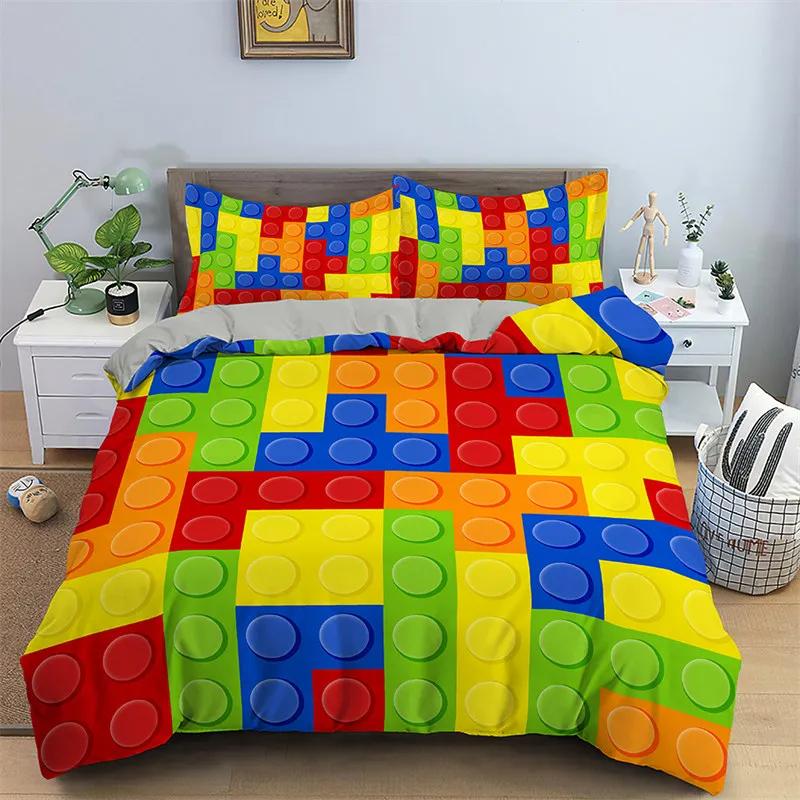 Geometric Duvet Cover King Queen Full Twin Rainbow Hexagon Bedding Set Microfiber Abstract Art Quilt Cover For Kids Girls Teens