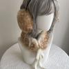 Y2K Faux Fur Scarf Deer Print Ear Muffs Cute Plush Neck Warmer  Women