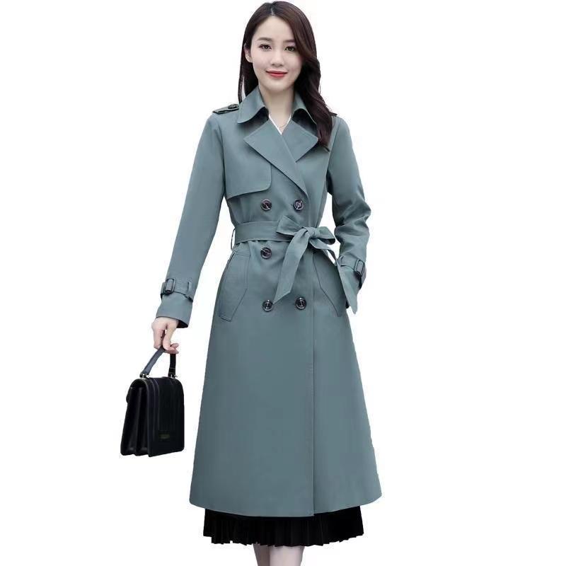 Windbreaker Women's Mid-length British Style Outerwear Spring and Autumn Korean Style Casual Waist-length Coat