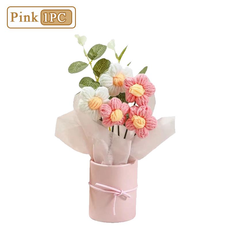 

1-10 шт. Новогодний вязаный букет цветов Подарочный набор Идеально подходит для Дня матери, Дня святого Валентина, Дня рождения, Юбилея, Домашний декор, Подарок