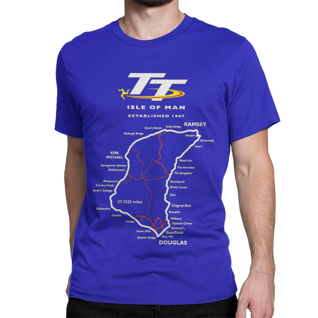Motorcycle Races T-Shirt for Men Women Isle Of Man TT Novelty Cotton Tee Shirt Crew Neck Short Sleeve T Shirt Adult Clothing