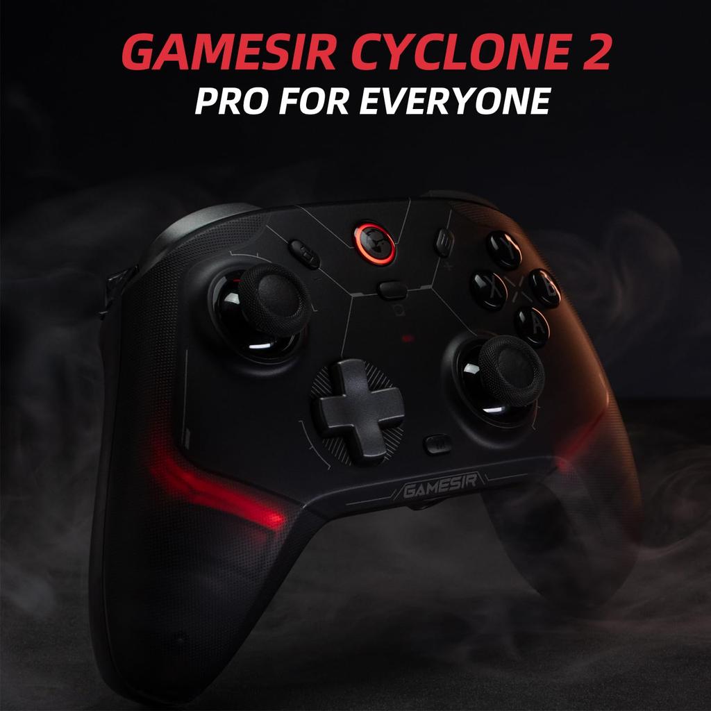 GameSir Cyclone 2 Bezdrátový TMR Elektromagnetický Joystick Spínač s Hallovým efektem Gyroskopický Herní Ovladač pro Více Platforem Ovladač a Spouště, 6-osý
