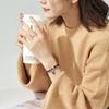 Natural Garnet Bracelet for Women, Unique Design, Gold-plated Crystal Bracelet, Gift for Girlfriend