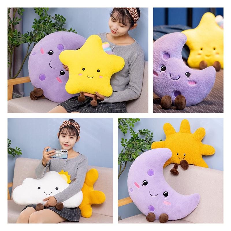 Star Sun Plush Toy Cloud Moon Stuffed Doll Pillow Sofa Cushion Ornament Gift Kid