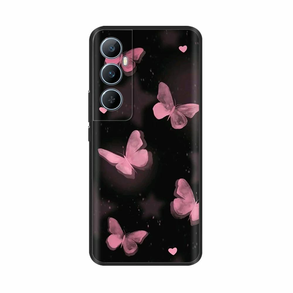 For Realme C65 4G C 65 RealmeC65 6.67" 2024 Silicone Phone Cover Lovely Flower Lightweight Cover for Oppo Realme C65 Cases Shell