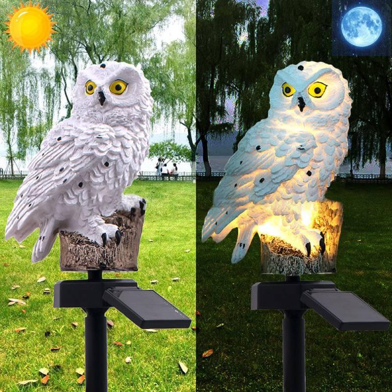 Light Solar Owl Animal Resin Garden Lawn Decorative Landscape Night Lighting