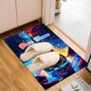 1PC Custom Name Guitar Flames Artwork Theme Floor Mat Ideal for Living Room, Game Rooms, Office, Bedroom Floor Mat Playful Design