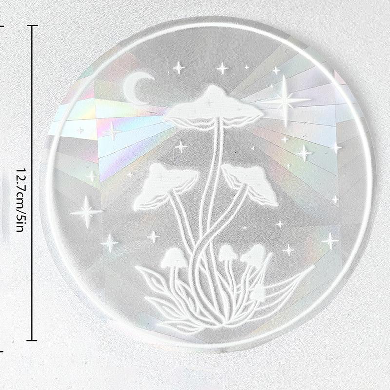 Atrapasol Pvc Autoadhesivo Pegatinas para Ventana de Cristal Gato Polilla Energía Atrapasol Papel Pintado Arcoíris Prismas Pegatina Calcomanías de Luz Solar