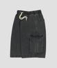AGOD Bermuda Wide Single-Pleat Cargo Denim Shorts [Gray]