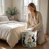 Quilted Laundry Storage Basket, And Suitable For Storing Dirty Clothes.