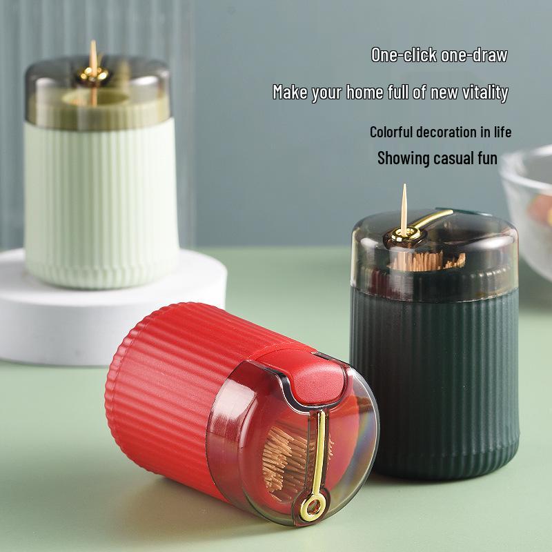 Creative Minimalist Automatic Toothpick Holder - Transparent Jar In Light Luxury Style