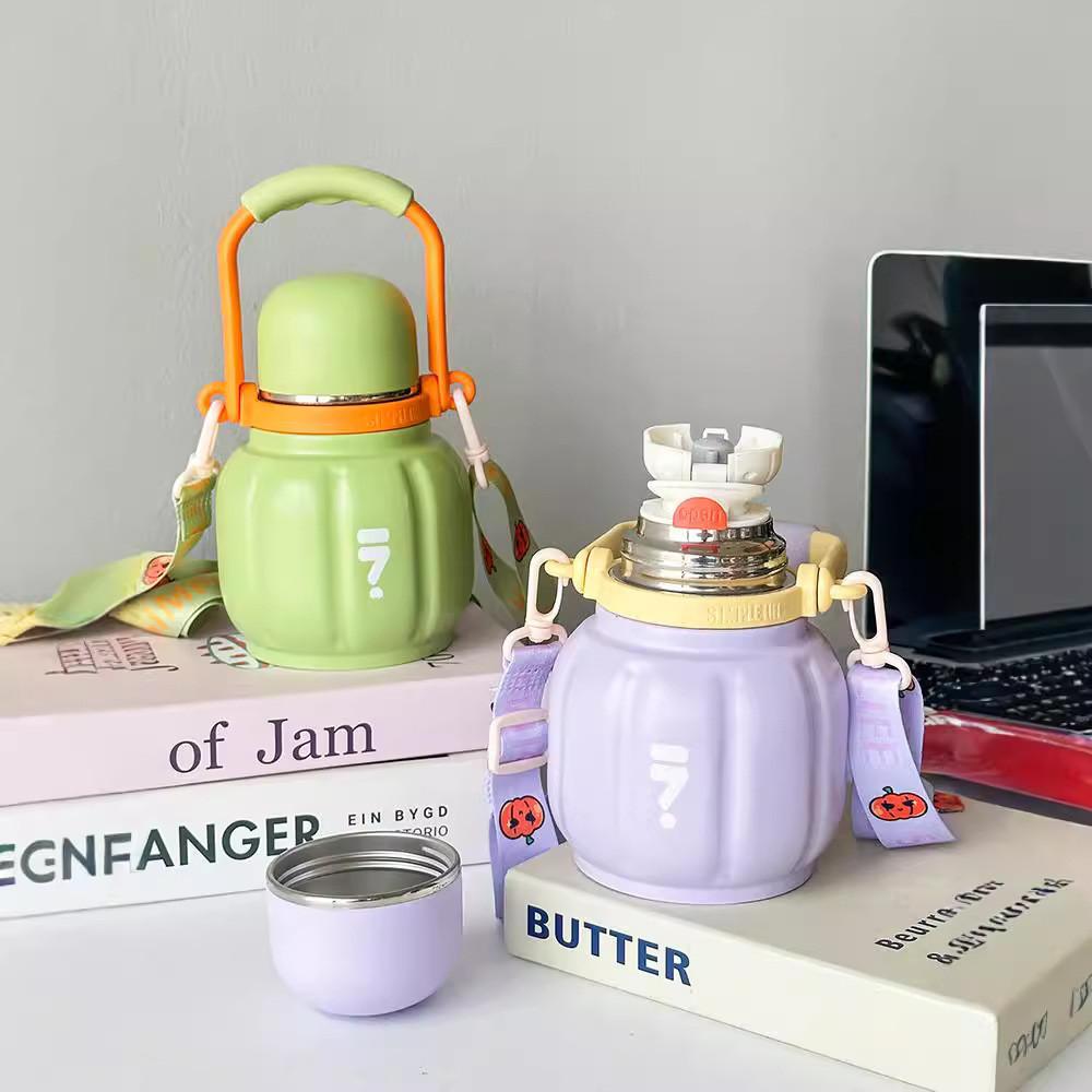 Pumpkin Insulated Travel Mug With Thickened Vacuum Stainless Steel For Home Office Outdoor Use