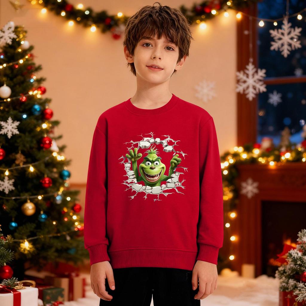 Christmas Sweatshirt Boys Girls Ugly Xmas Christmas Shirt Crewnek Toddler Long Sleeve Pullover Outfit Tops