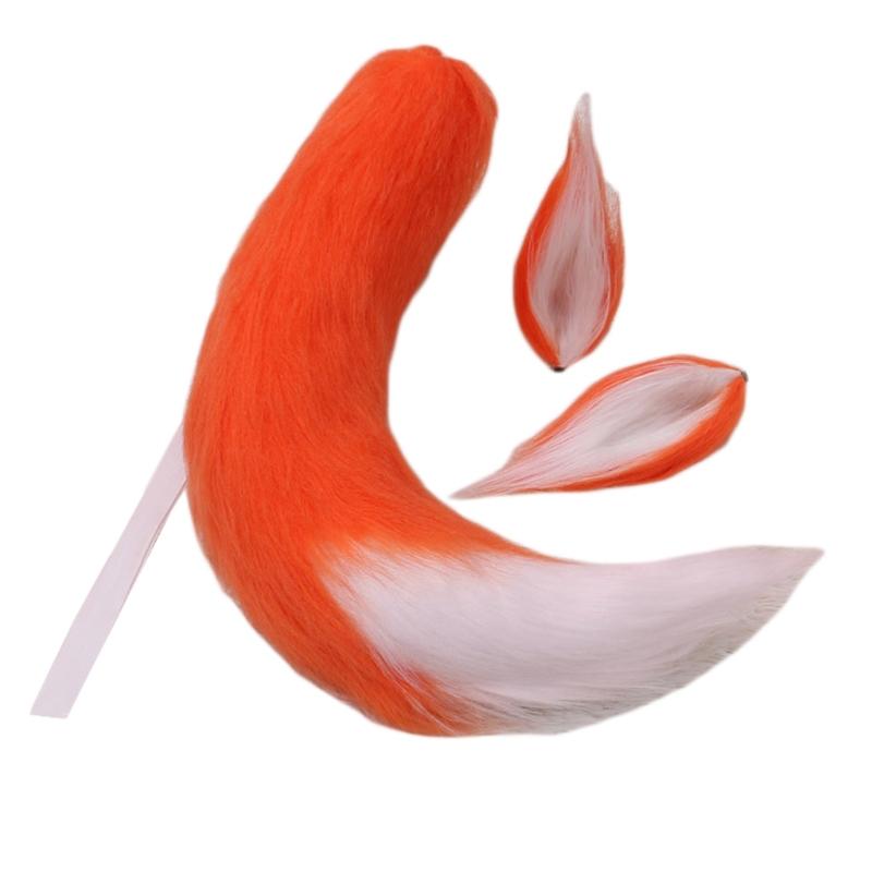 Erwachsene Kinder Cosplay Anime Flauschiges Plüsch Langes Katzenohr Schwanz Kostümzubehör Halloween Party Kostüm Requisite