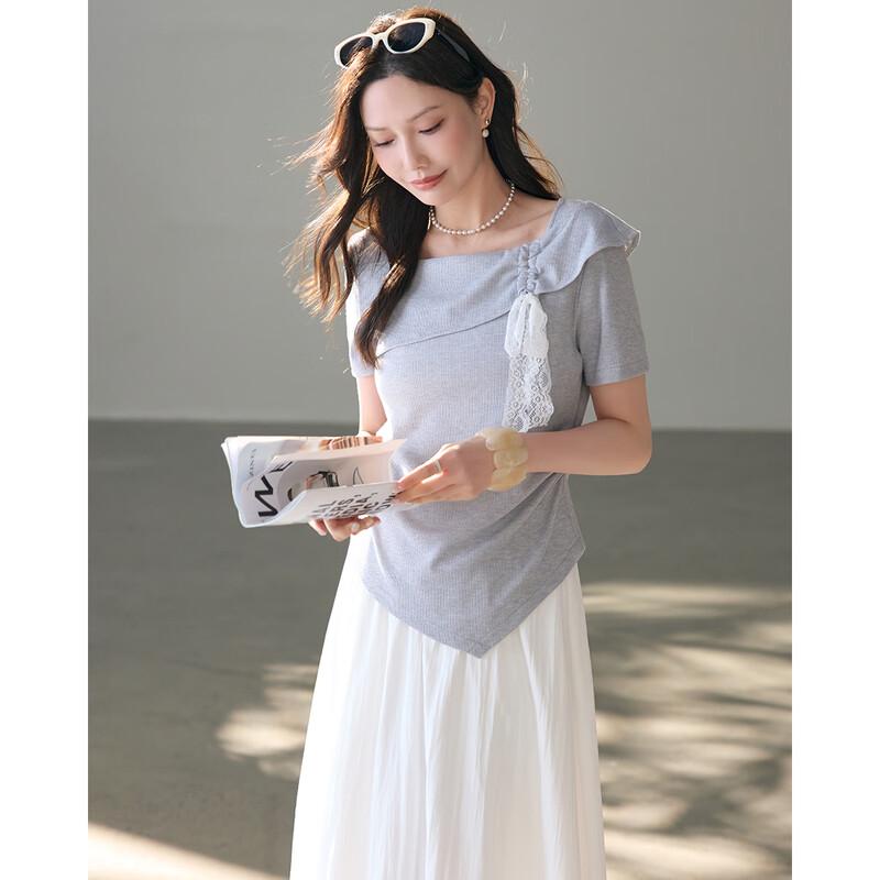 TERRE BLEUE Women's 2026 Summer Breathable T-shirt & A-line Skirt Set