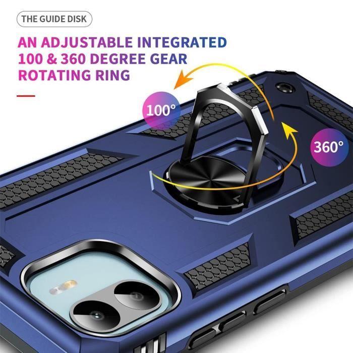 Silikonskal - E.F.CONNECTION - för Xiaomi Redmi 13C - Stöttåligt - Stödring baksida - Marinblå
