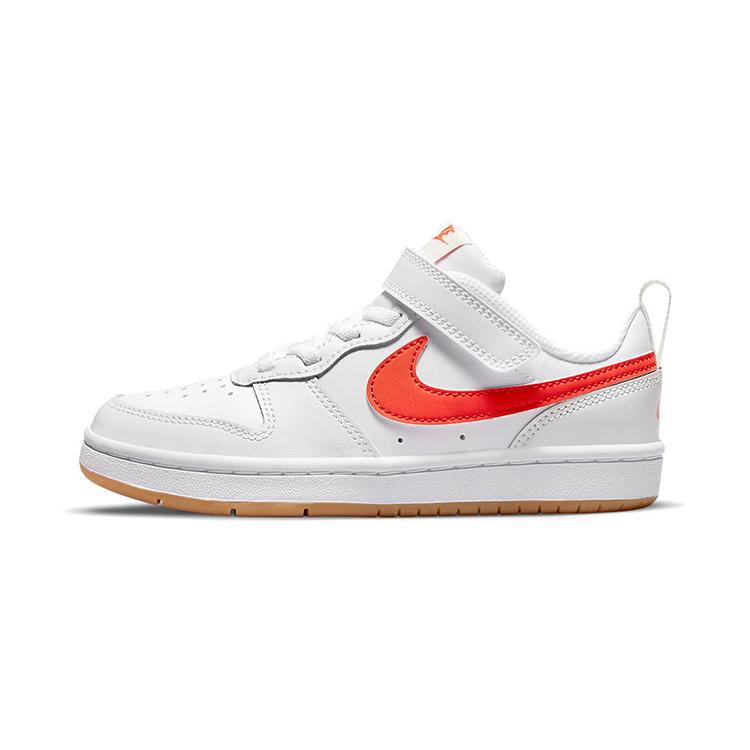 

new Nike Court Borough 2 Low Top Kids Skateboarding Shoes White Orange Children Aged 3 7 Years Old 28