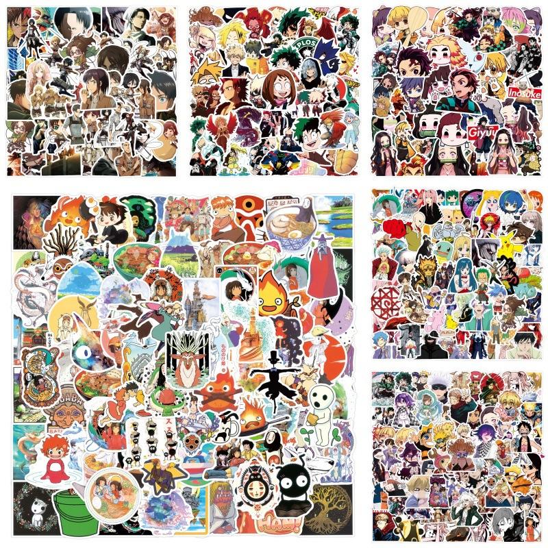 50-200 Cartoon Hybrid Anime Graffiti Stickers Decorate Notebook Suitcase DIY Waterproof Stickers