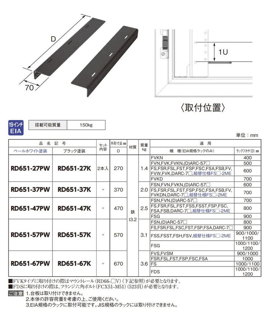 Nitto Kogyo Heavy-Duty L-Shaped Rail RD651-67K