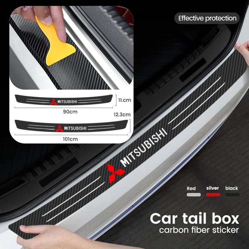 cxbkdv1 Carbon Anti Scratch Threshold Bumper For Mitsubishi Outlander 3 Ralliart Car Rear Trunk Protector Strip Sticker Car Accessories