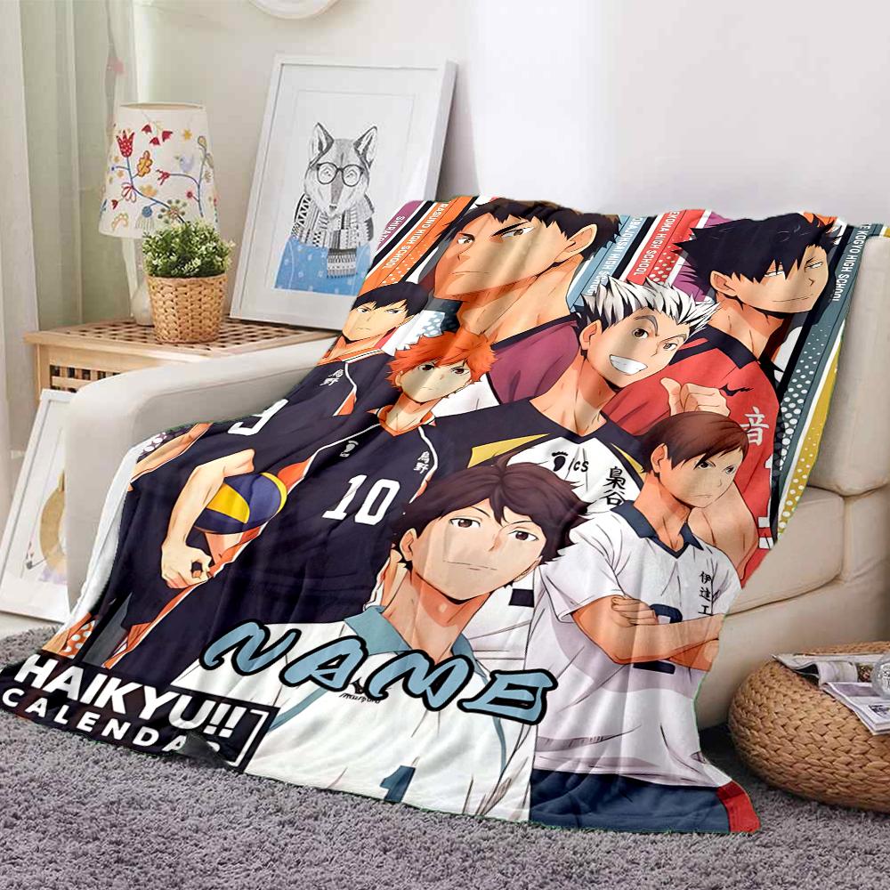 Custom 1pc Haikyuu!! Team Spirit Blanket, Soft And Comfortable Blanket, Casual Warm, Camping Travel Blanket, Birthday Gift Q91277