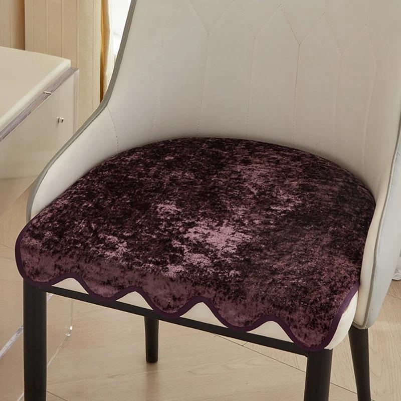 

Non-Slip Chair Mat Home Dining Chairs Pad Restaurant Hotel Wedding Party Chair Decor Seat Cover Chenille Chair Seat Cushion 49XW43cm
