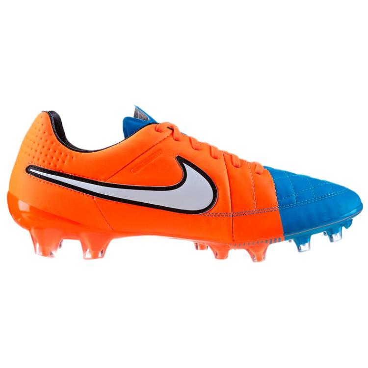 Nike Tiempo Legend V FG Comfortable Lightweight FG (Rubber Long Studs) Slip Resistant Durable Soccer Shoes Unisex Soccer Shoes Blue Orange 631518-418