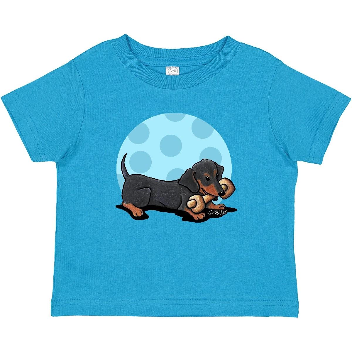Inktastic Wiener Dog (Dachshund) With Bone Baby T-Shirt - KiniArt Doxie Dachsie 150