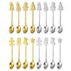 4Pcs Stainless Steel Christmas Coffee Spoons Christmas Trees Santa Tea Spoon Gingerbreads Man Dessert Drink Mixing Spoon