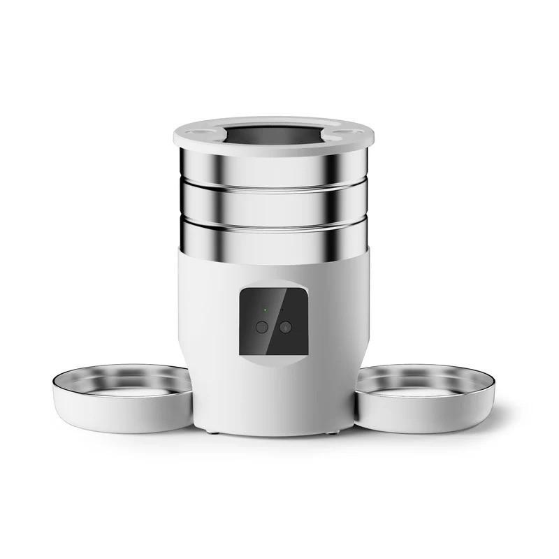 4.5L Large Capacity Dogs and Cats Smart Food Dispenser Stainless Steel Pet Feeder Bowl Automatic Pet Cat Feeder