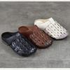 Johnature Genuine Leather Round Toe Flat Slippers Hollow Out Soft Soled Outdoor Slides Women's Slip-on Sheos