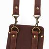 TOURBON Gardening Pouch, Pruning Shears Pouch, Leather Scissor Case Bag, Gardening, Florist, Waist Pouch, with Shoulder Strap (Dark Brown)