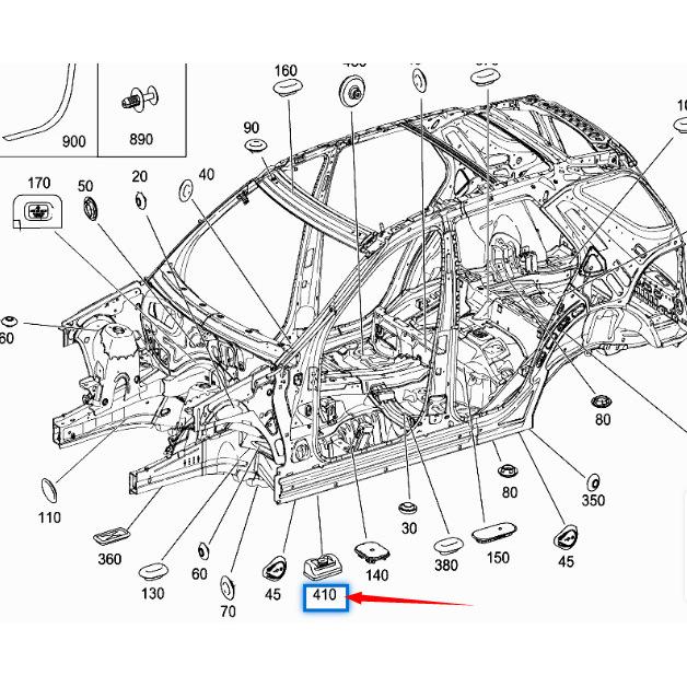 Gumová podložka pod zvedák pro Mercedes-Benz ML W164