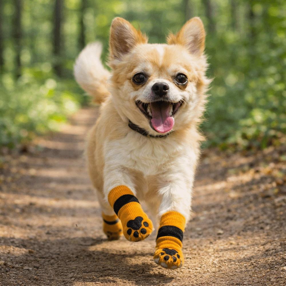 4PCS Soft Pet Foot Cover Elastic Dog Paw Protectors Cute Dog Anti-slip Socks  for All-Season