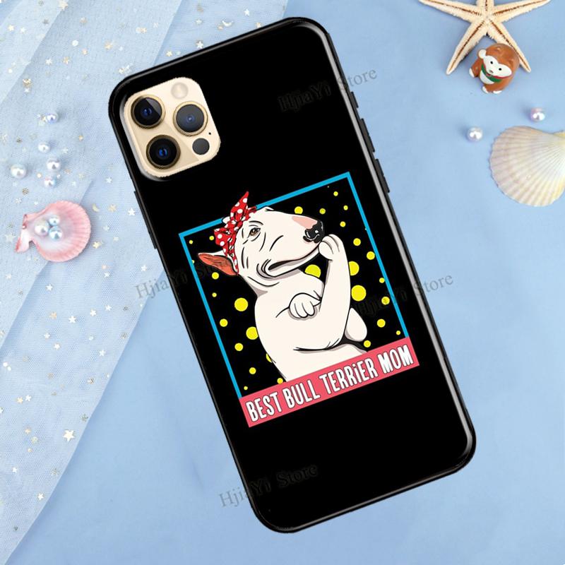 Bull Terrier Dog Puppies Case For iPhone 13 Pro Max 12 Mini X XR XS Max SE 2020 8 7 Plus 11 Pro Max Phone Cover