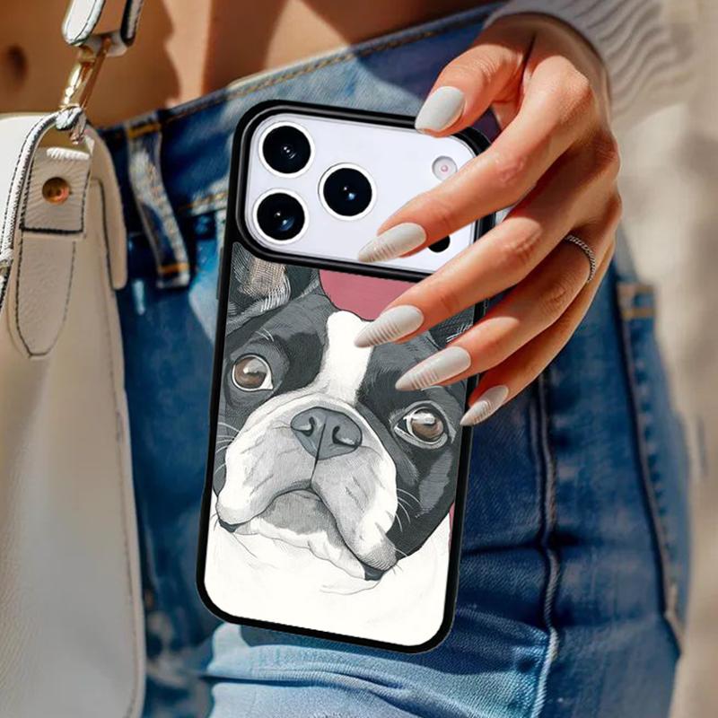 Boston Terrier Dog Phone Case For iPhone 17 Air 14 15 13 12 Max Cover For Apple 14 15 16 16e 11 Pro Max Plus Coque