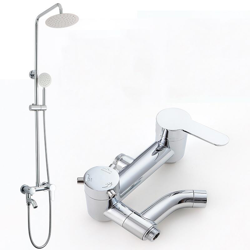 Bathroom Shower Faucet Bathtub Faucet Mixer Tap With Hand Shower Head Gold Shower Faucet Set Wall Mounted Black White