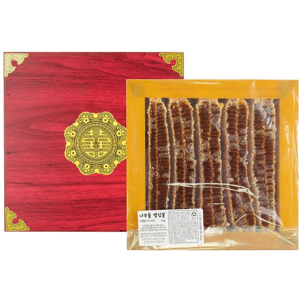 Jeollado Youth Domestic Fresh Honeycomb Gift Set, Antique Furniture Box, Premium Packaging, Wrapped In Bojagi, 1 Set (2kg)