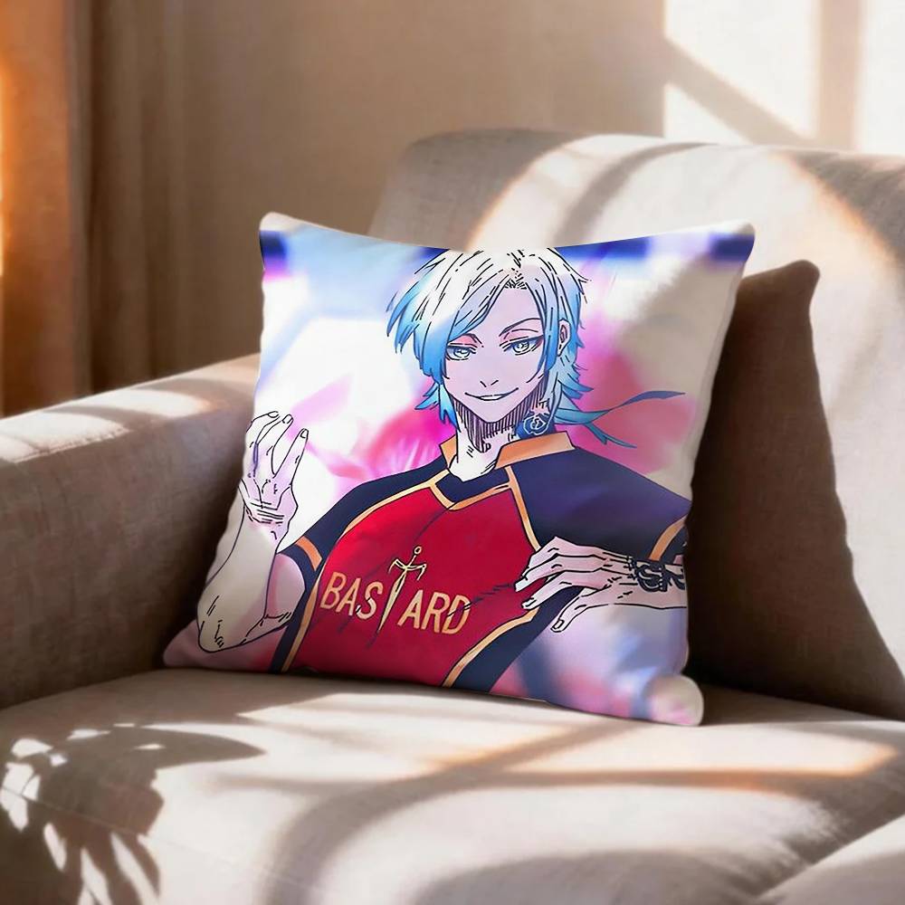 Blue Lock Anime MMichael KKaiser Pillow Case Pattern Printed Pillowcase For Living Room Sofa Cushion Cover